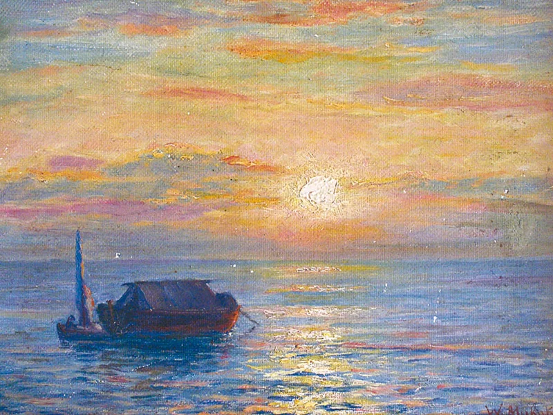 1869-Vartan Makhokhian - Barca al largo di Trebizon